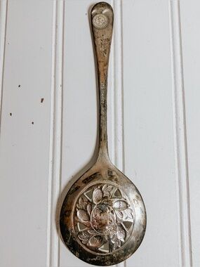 Vintage Godinger Silverplated Pierced Slotted Serving Spoon